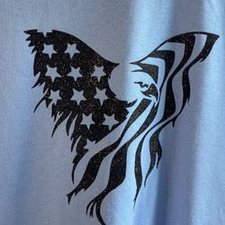Eagle Flag Glitter T Shirt Size Medium 