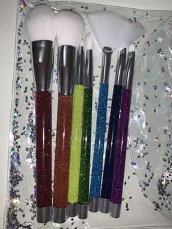 Colorful makeup brushes