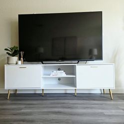 69-in Modern TV Stand Console Center w/ Double Doors - 69"L