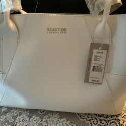 Kenneth Cole White Leather Handbag Purse