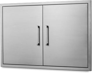 36" W x 23" H Outdoor Kitchen Doors Stainless Steel BBQ Double Access Door,Flush Mount for Outdoor Kitchen Island
