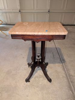 Antique marble side table/ parlor table