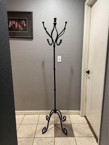 Vintage Wrought Iron Coat Rack