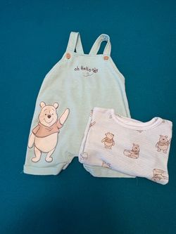 Winnie the Pooh overalls and tee