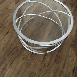 Glass & Stainless Steel Coffee Table