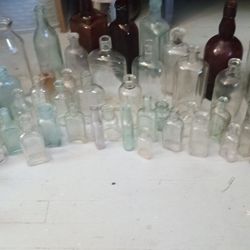 Glass Bottles Collectible Antique Vintage All Cork 60 Of Them