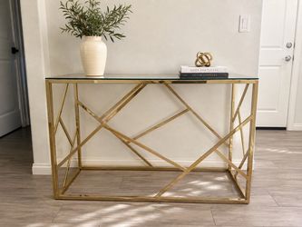 Gold and Glass Entryway Table