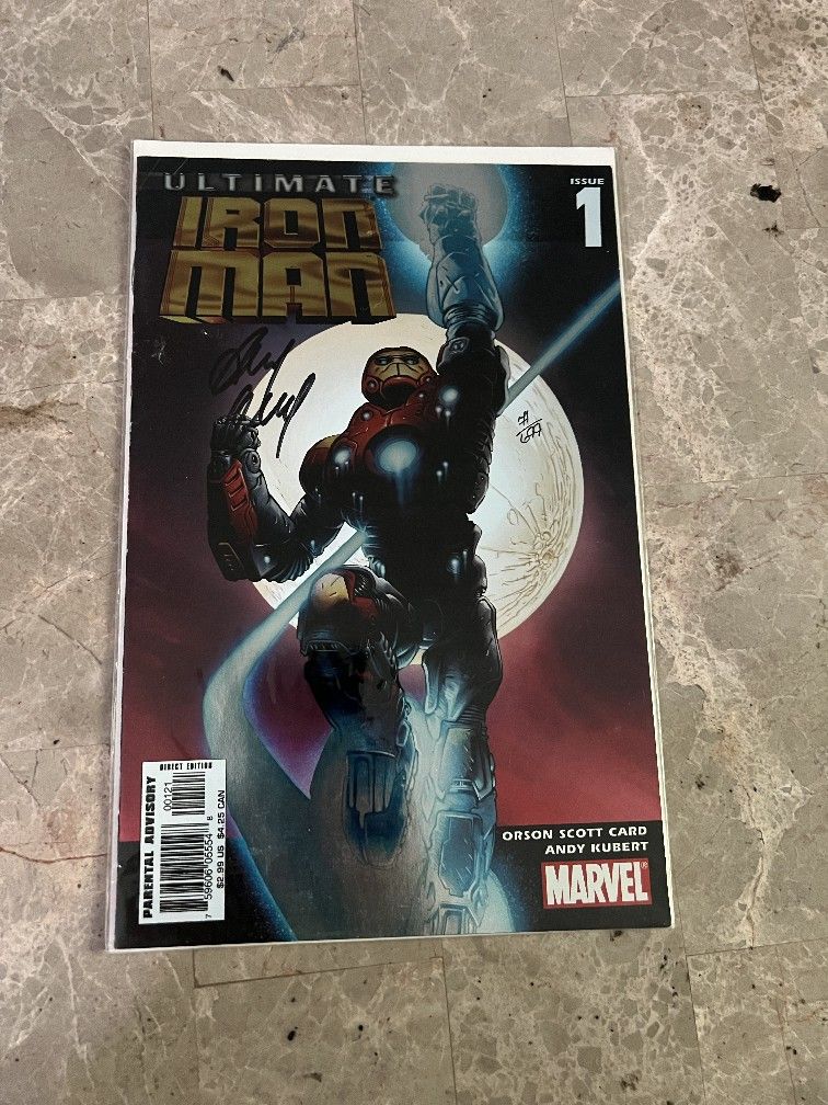 Ultimate Iron Man 1 Signed By Andy Kubert 