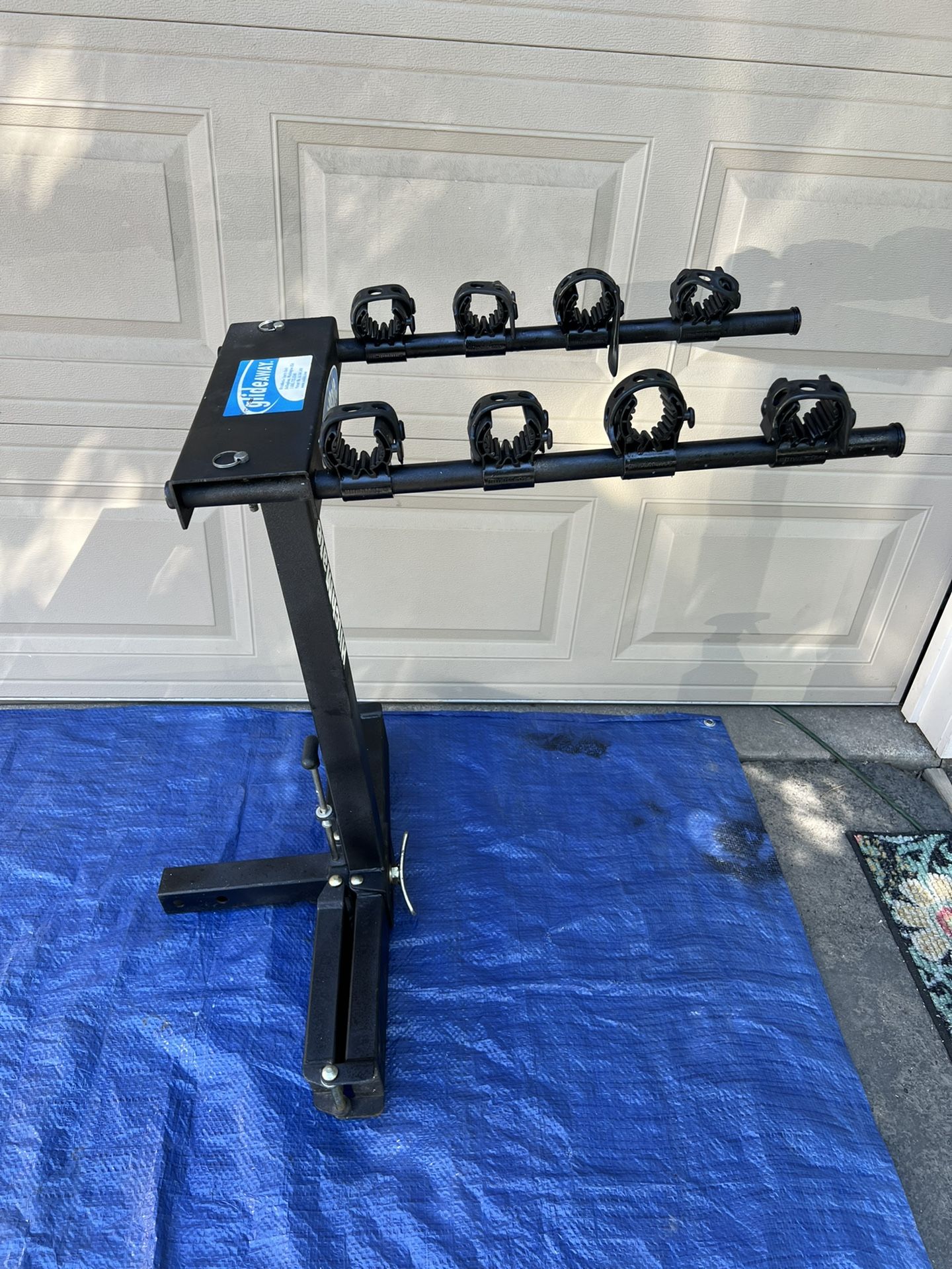 Like New HitchMate glideAWAY Bike Rack Holds 4 Bikes securely to your