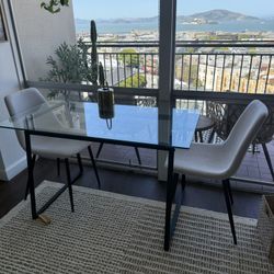 Glass Table + 4 Chairs