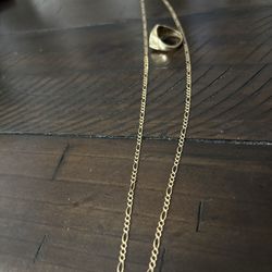 14k Figaro and Gold Ring