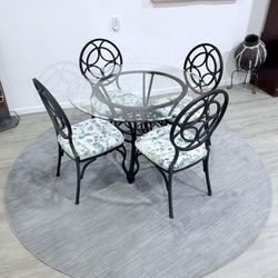 Round Glass top Dining Table 