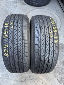 16” tires kumho 205/55/16 semi new with free installation $130 both