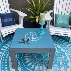Teal Side Table 