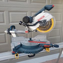 Bosch 5312 12in Dual Bevel Slide Compound Miter Saw with extra