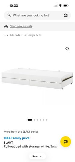 Kids Pull-Out Bed with Storage, White Twin