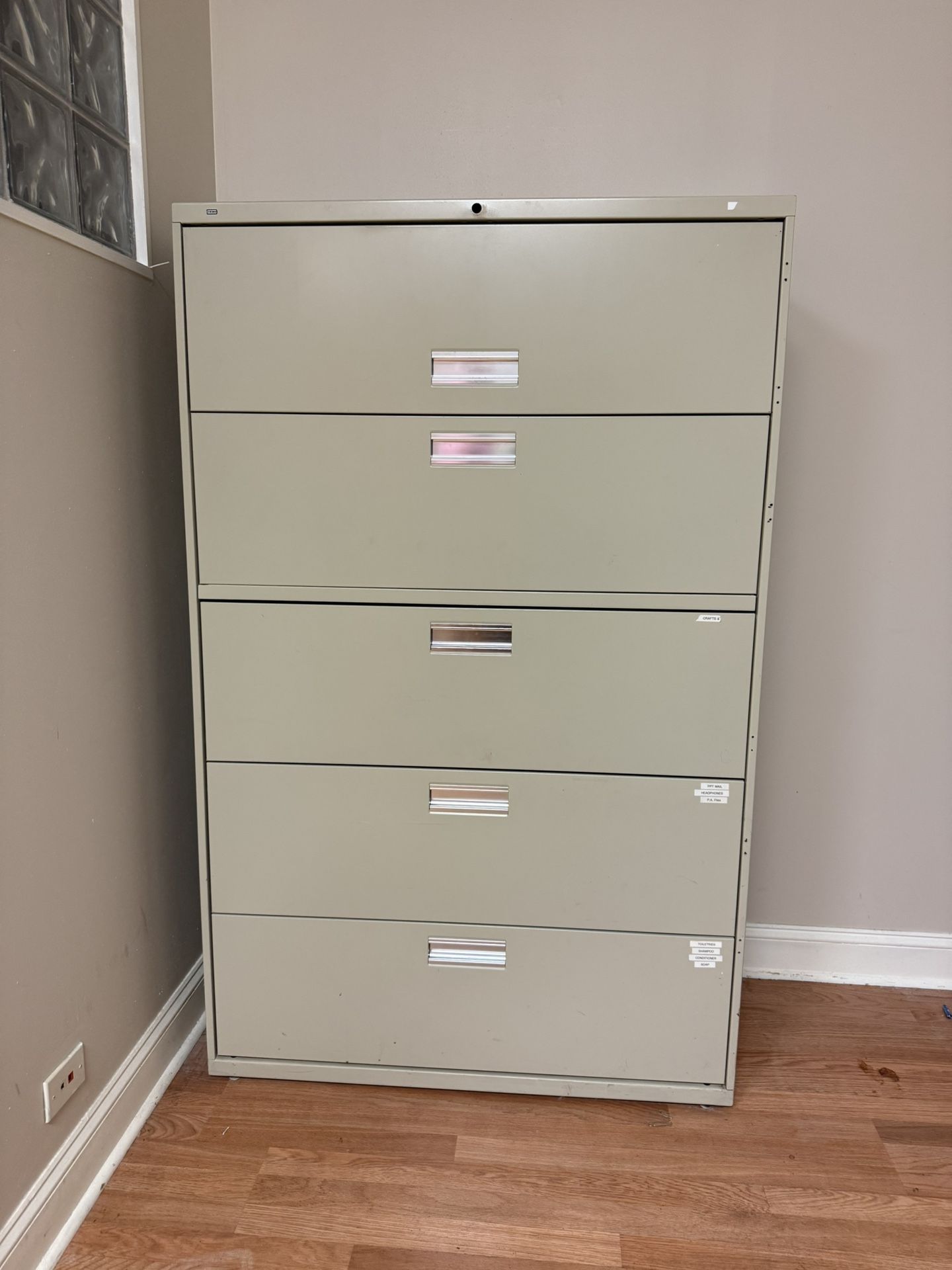 5-Drawer Lateral File Cabinet - Beige