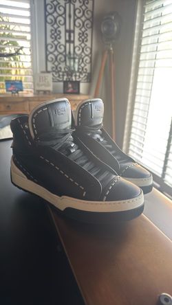 Fendi Roma High-Top Leather Sneakers