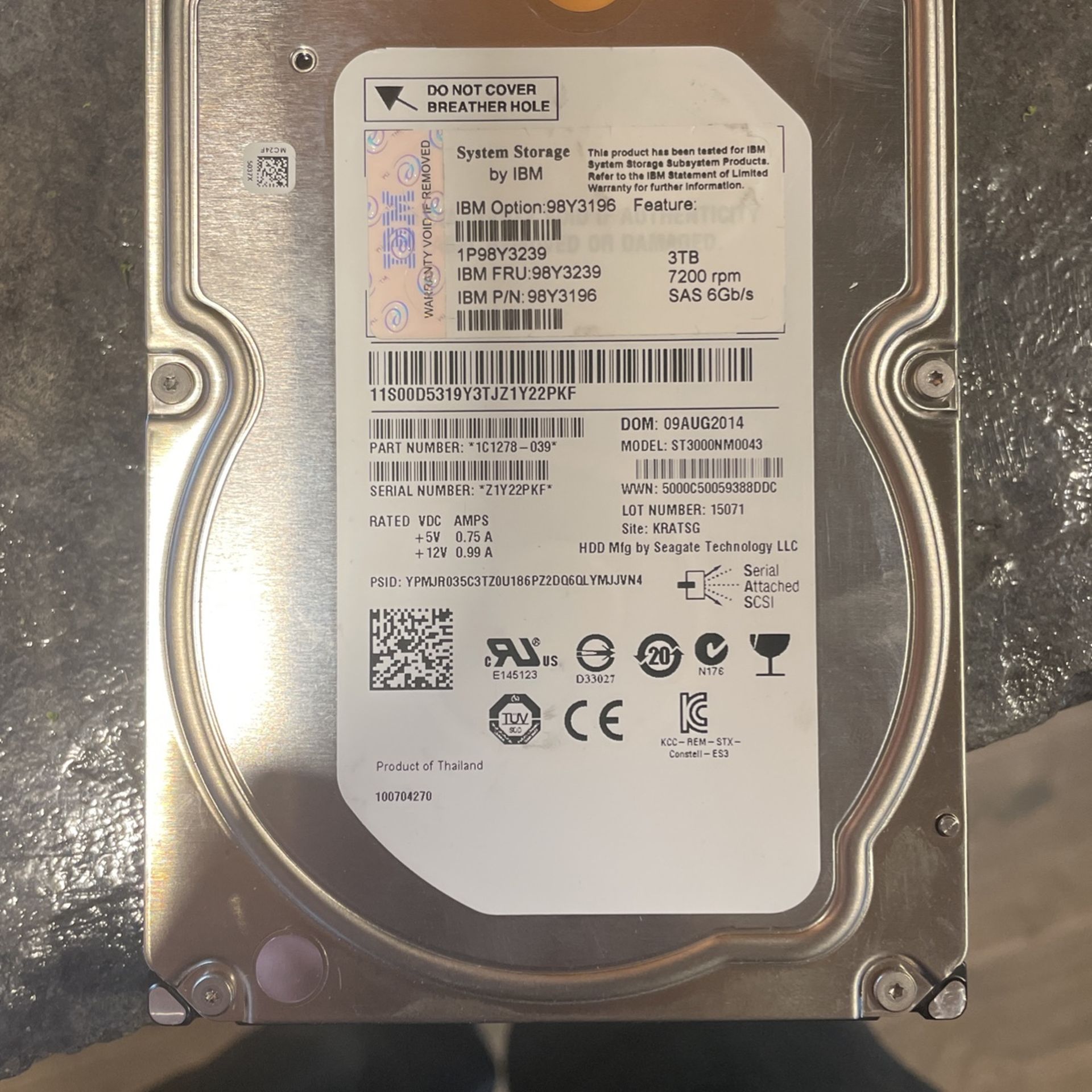 3tb Hard Drive Ibm