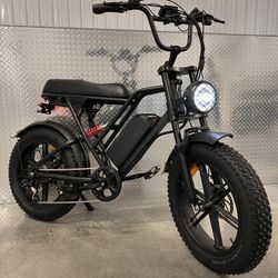 NEW - 1000Watt Electric Scrambler Style Ebike with BMX Handlebars, 33mph, 20ah Battery,  2 USB Hookups, Disc Brakes