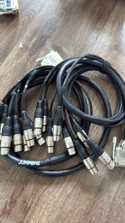 NEW JUMPERZ DB25 to 8 XLR Female Snake Cables 3ft & 5ft ($518 Retail)