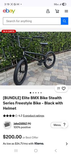 Elite BMX 20inch Steslth Freestyle Bike