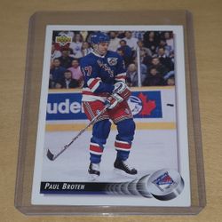 1992-93 Upper Deck #148 Paul Broten New York Rangers