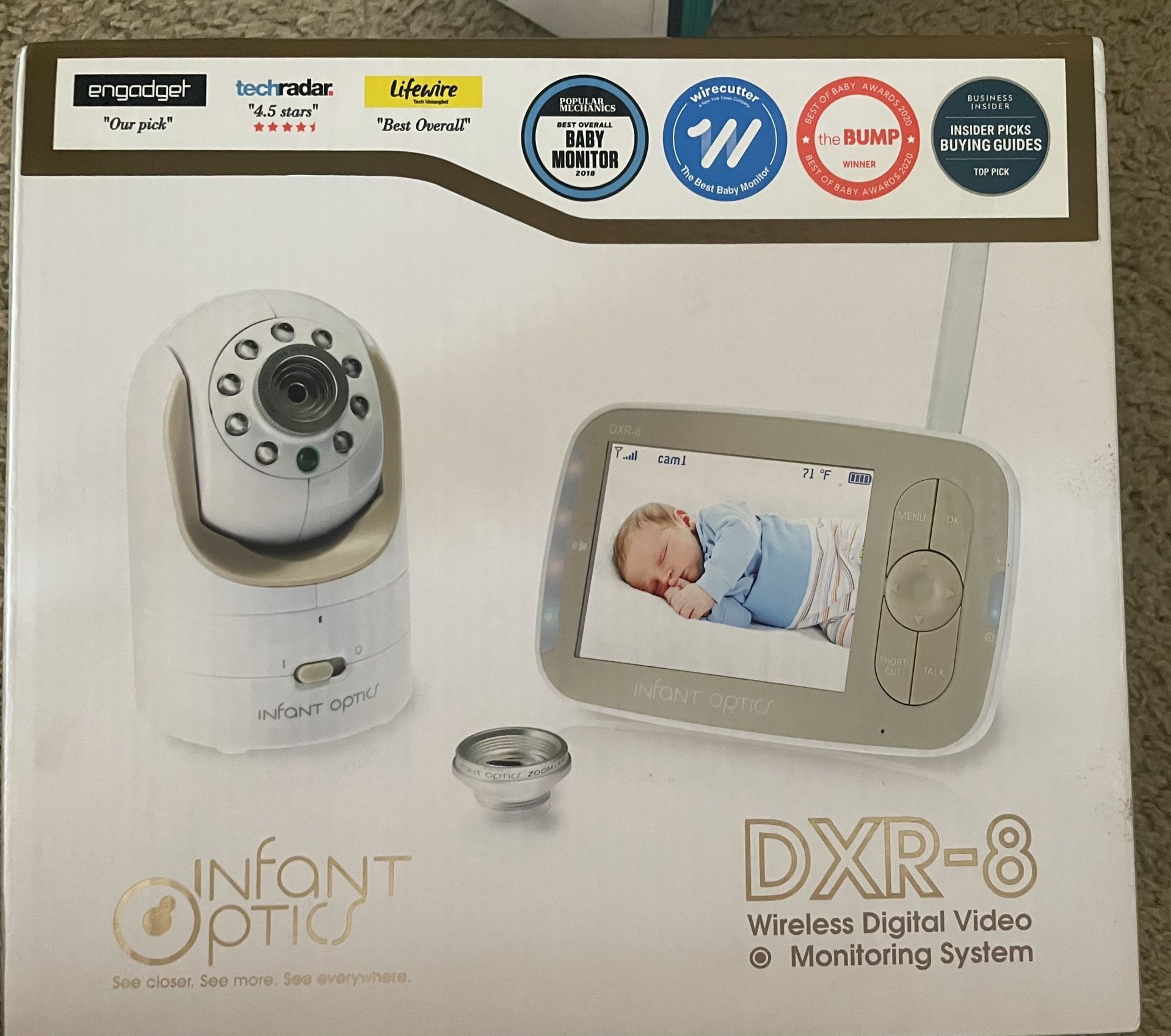 Infant Optics DXR 480p Video Baby Monitor, Non WiFi Hack Proof