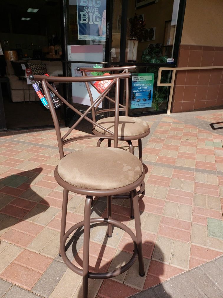 New Bronze Bar Stools with microfiber seat cushions