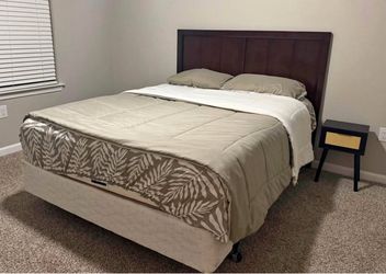 Queen Bed Frame + queen Mattress – Excellent Condition.