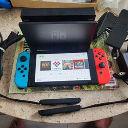 Nintendo Switch V1 (9.1.0 AMS 0.10.2) w/ 128gb MicroSD & all accessories