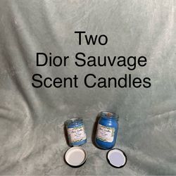 Two Dior Sauvage Scent Candles
