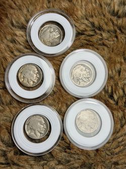 Rare 👌!! 5 Vintage Buffalo Nickel Lot – 1916-D, 1920-D, Possible 1926-D & 1929 !!