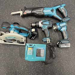 Makita 18V Tools, Batteries, Battery Charger 