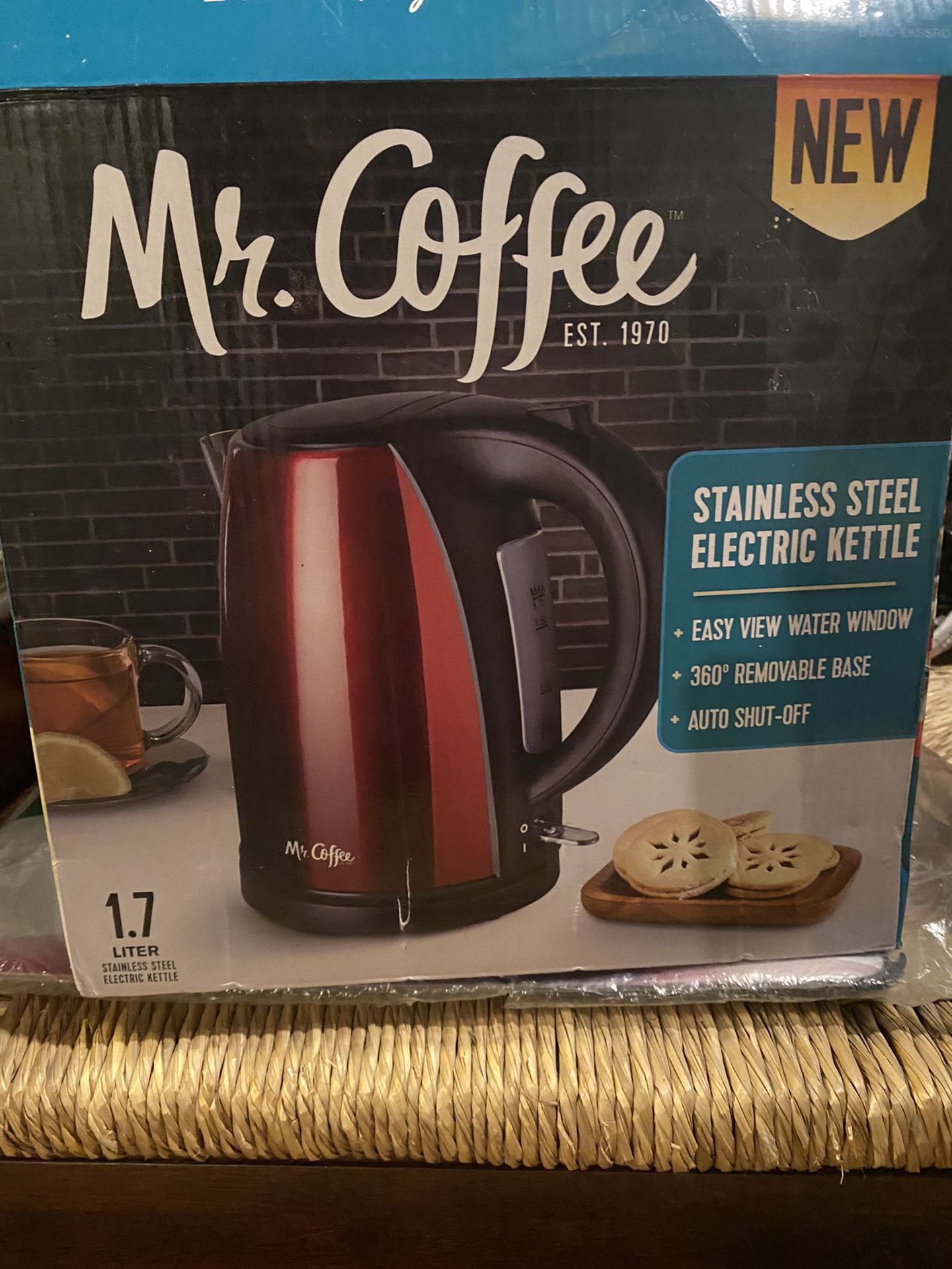 Mr. Coffee Stainless Steel Electric Kettle, Red  $35 