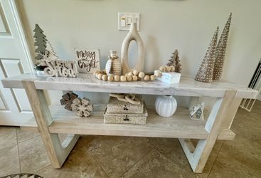 New gorgeous 60” Console/Entry Table -Marble-Wood (purchased 1 Mo Ago)