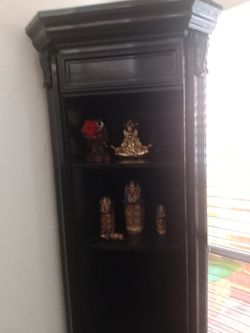 2 Amish Cherrywood solid heavy Corner Shelves ht. 6'6"