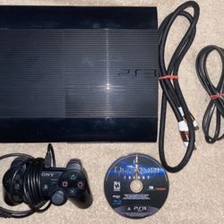 SONY PLAYSTATION 3 PS3 CONSOLE SYSTEM WITH ALL CORDS, REMOTE CONTROLLER & VIDEO GAME