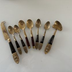 Vintage Thai Siam Bronze Or brass Flatware