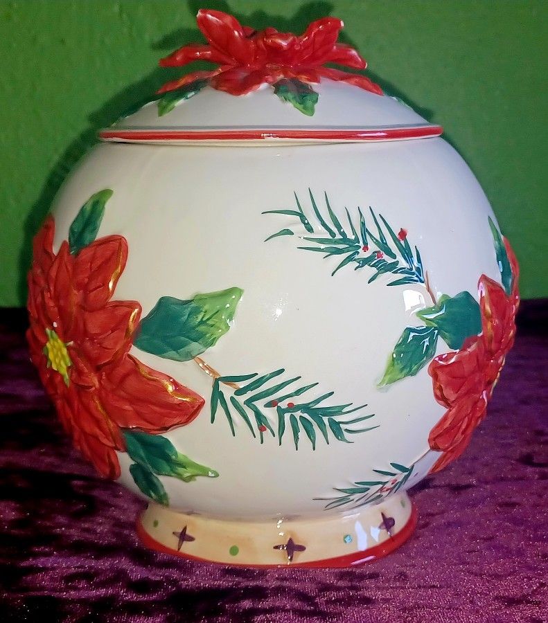Poinsettia Cookie Jar