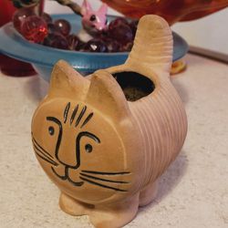 PENDING SALE 1970s Chia Pet Felix Cat Lisa Larson Style The Feline Pottery Vintage