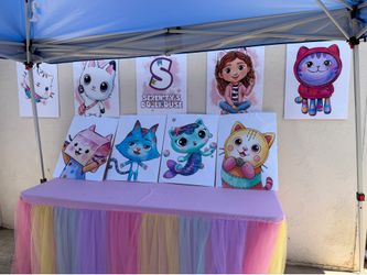 Gabbys Dollhouse Party Posters on foam board