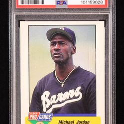 Michael Jordan 1994 Birmingham Barons Fleer/ProCards #633 RC / Barons Fully Visible On Jersey (PSA 9)