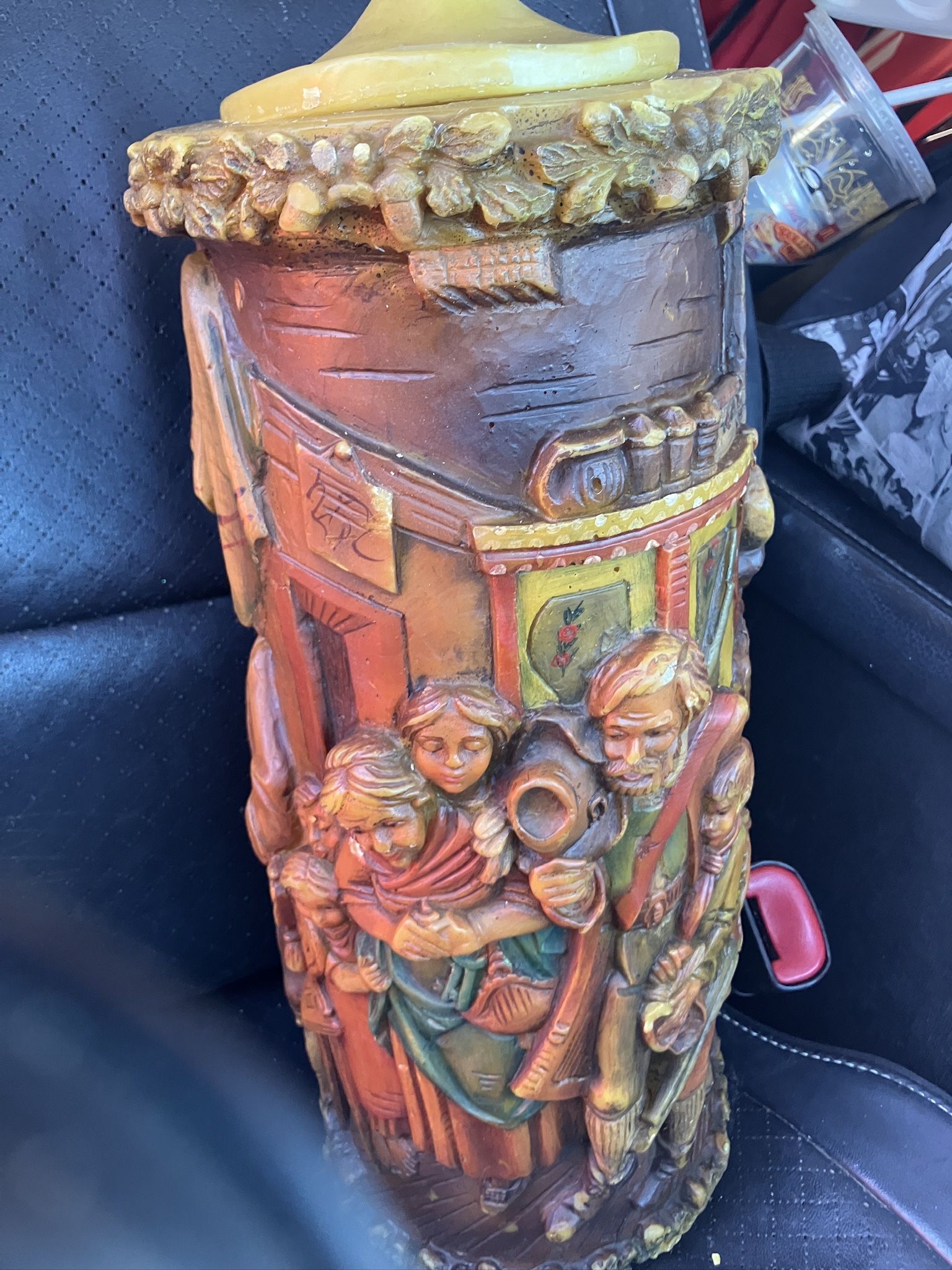 Vintage German Gunter Walldurn Candle From Germany 1986 Vintage from Germany. Additional candles to burn so candle stays intact. Intricate amazing han