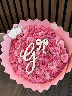 Beautiful Bouquet With Initials 