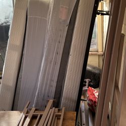 2 twin bed with box springs and one frame 