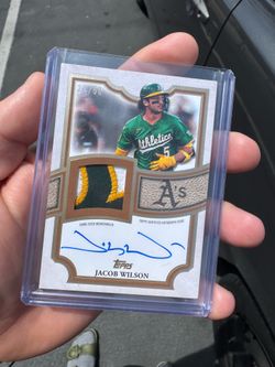 JACOB WILSON 2026 TOPPS FLAGSHIP AUTO GAME USED PATCH GOLD /50 ATHLETICS TFAP2
