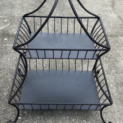 Two Tier Metal Shelf Basket