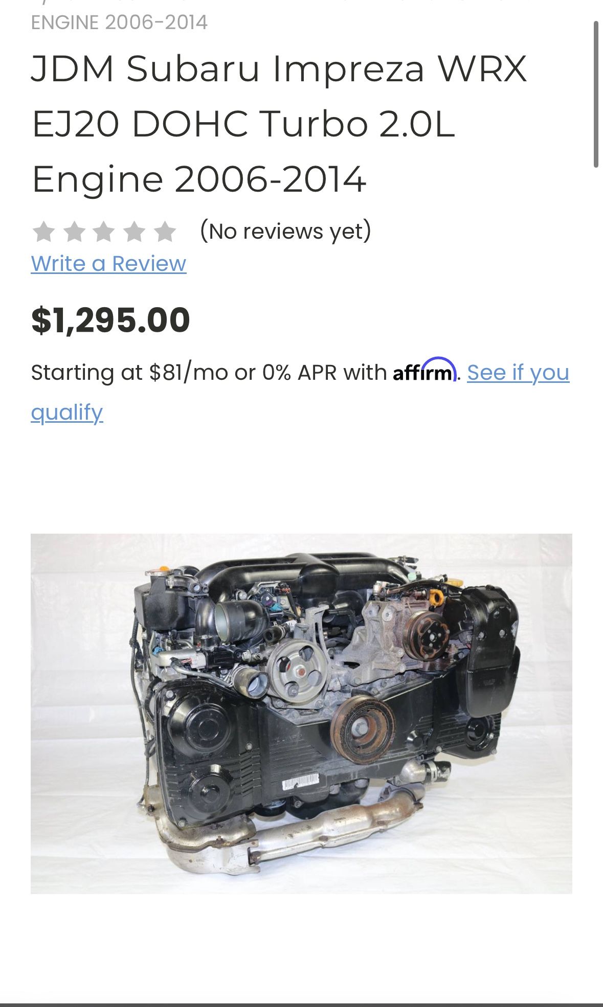 Subaru 06-14 Non Sti Engine