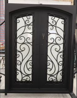 Wrought Iron Door With Openable Window